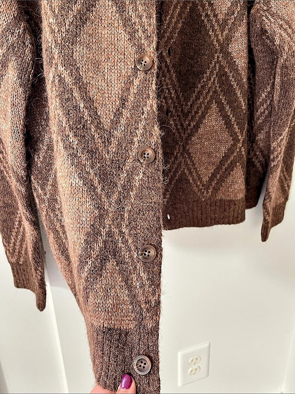 Gap Geometric Cardigan Brown Large NWT - Picture 4 of 7